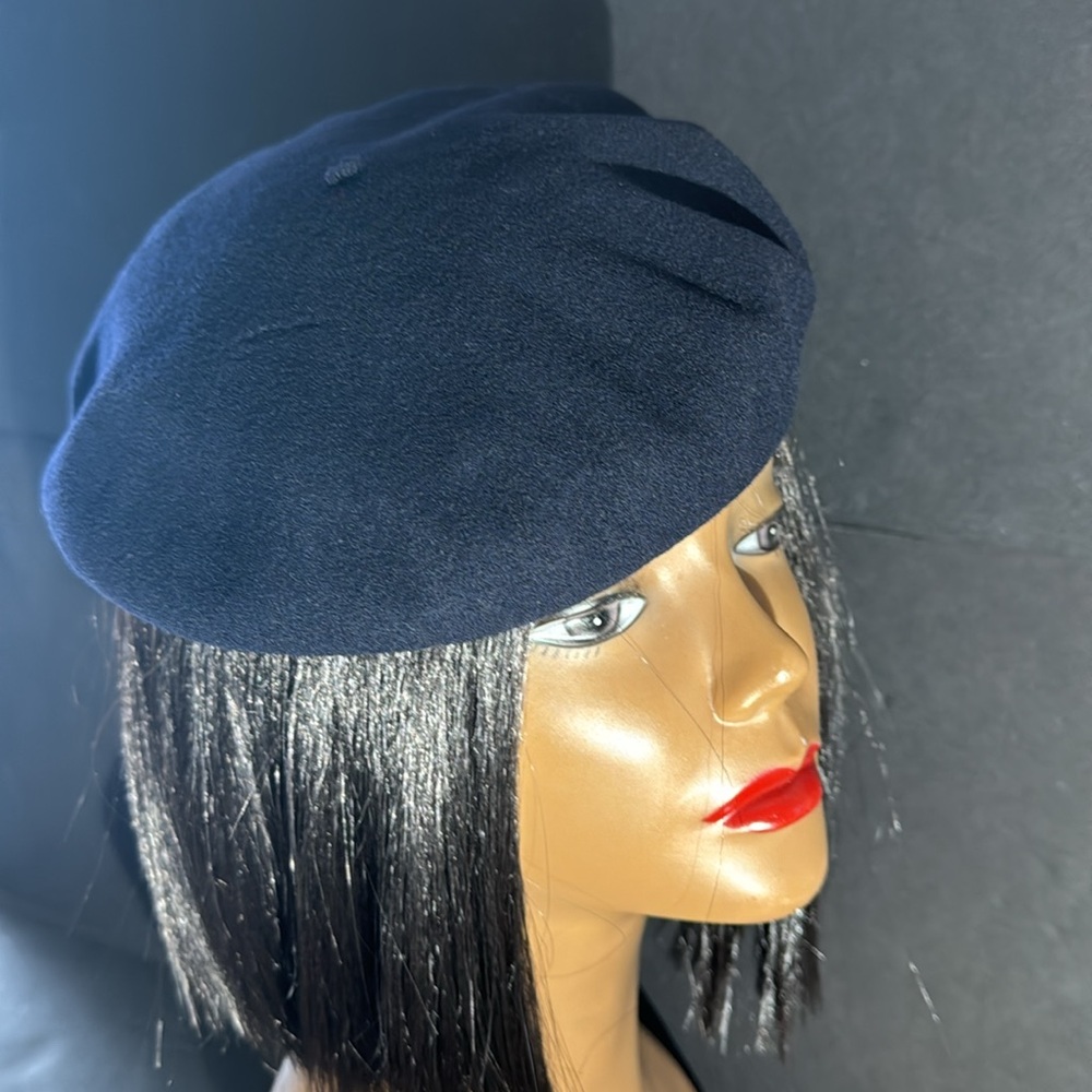 Vintage HOQUY Beret De Luxe Navy Blue - Picture 8 of 16